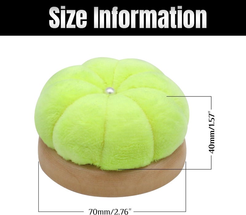 Uxney Pin Cushion,Wooden Sewing Pin Cushion Pincushion Needle Cushion for Sewing Quilting Needlework DIY Crafts(Fluorescent Yellow,2 PCS) - Image 2